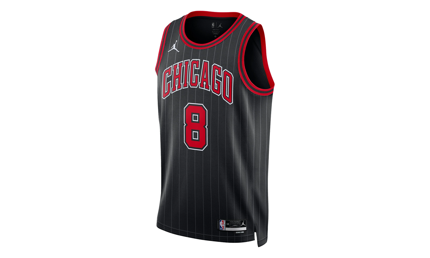 NBA CHICAGO BULLS STATEMENT EDITION JERSEY 'ZACH LAVINE 8' "Black"