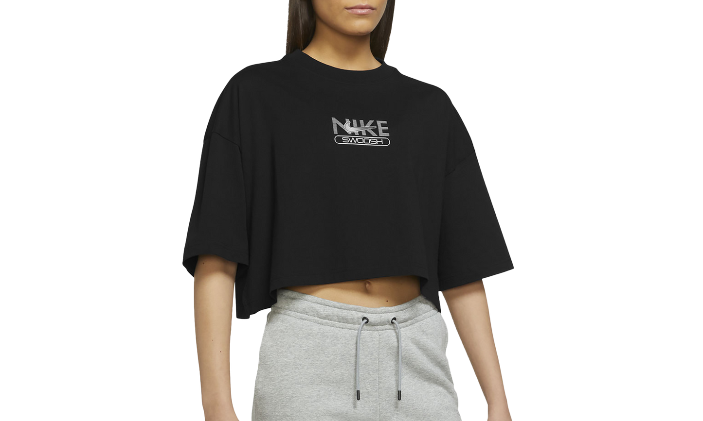 Sportswear Swoosh Cropped Short-sleeve Top "BLACK"