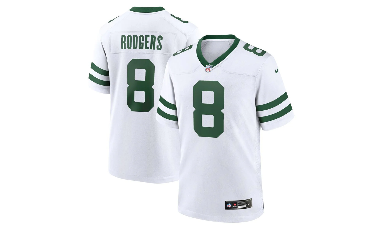 NFL RODGERS NEW YORK JETS GAME JERSEY "White"