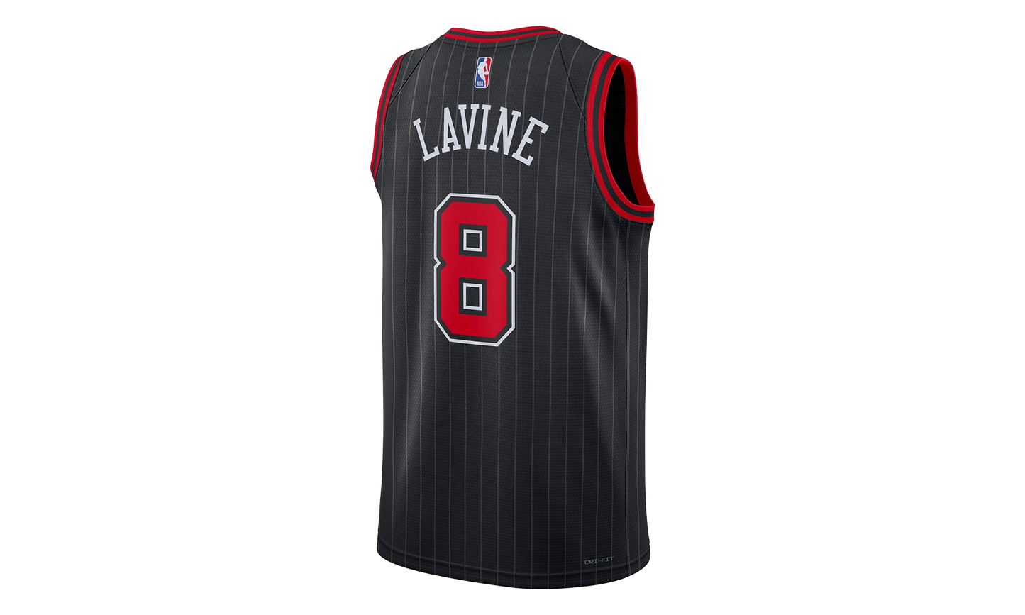 NBA CHICAGO BULLS STATEMENT EDITION JERSEY 'ZACH LAVINE 8' "Black"