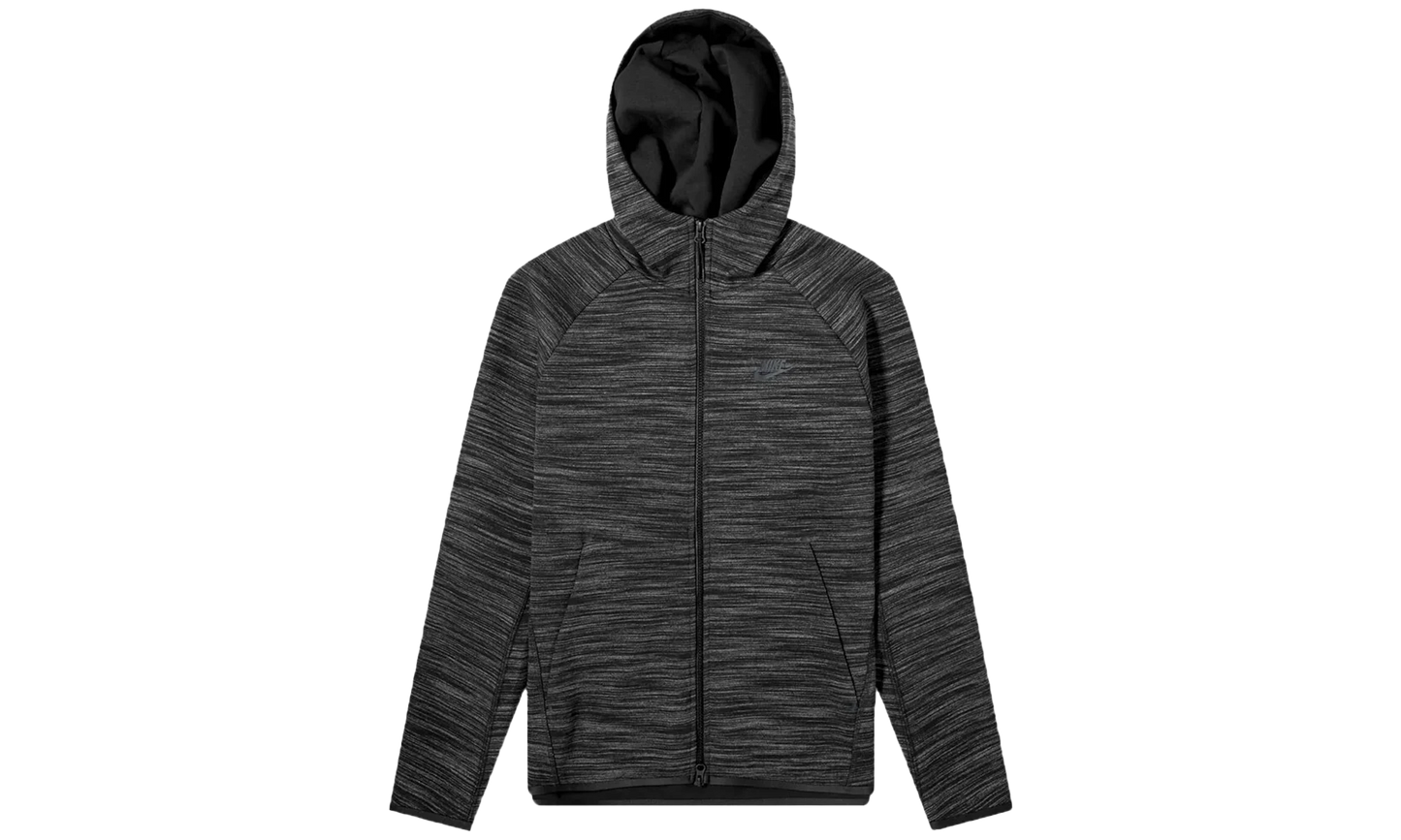 Sportswear Heathered Tech Fleece Full-zip Hoodie "Black / Dark Grey"