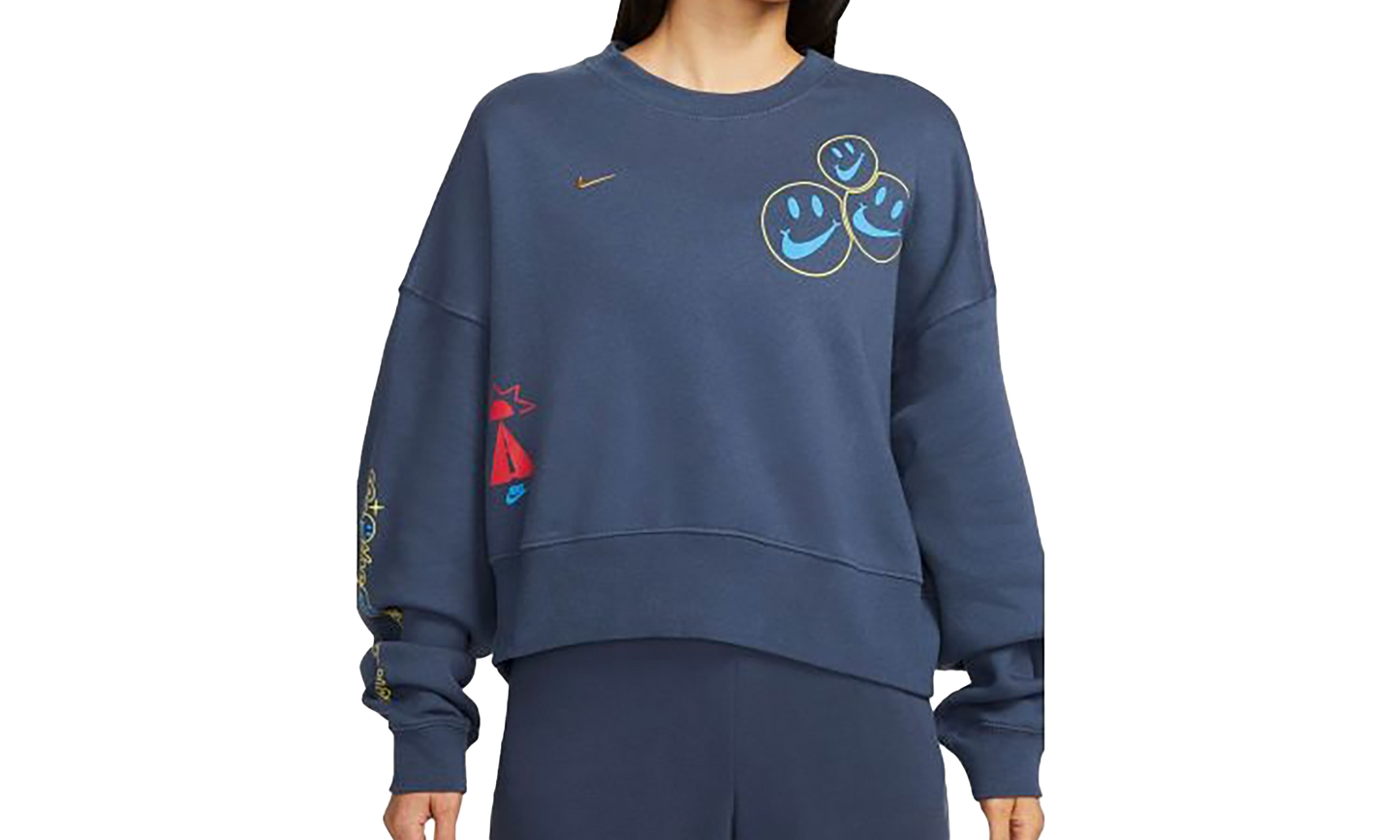 Sportswear Smiley Fleece Sweatshirt "Blue"