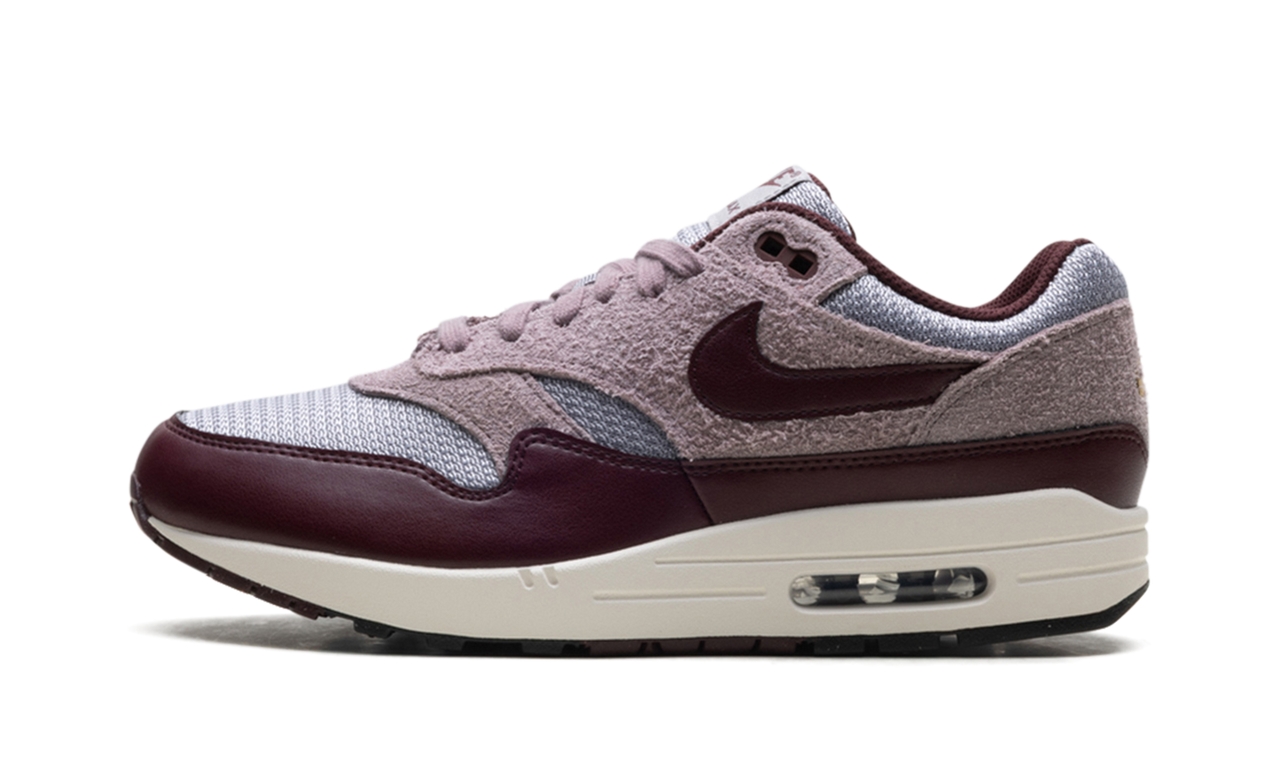 Air Max 1 ESS PRM "CEMENT GREY/BURGUNDY CRUSH"