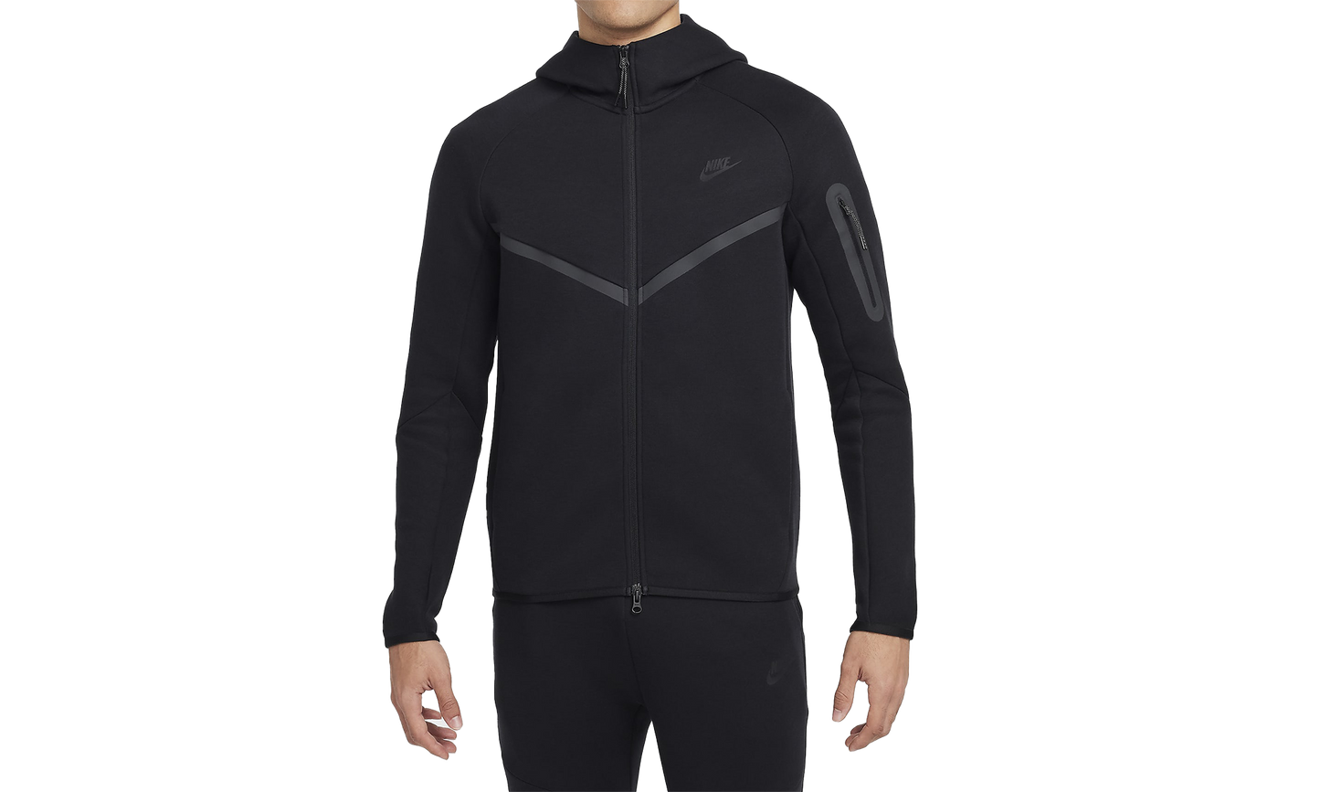 Tech Men's Full-zip Windrunner Hoodie "BLACK/BLACK"