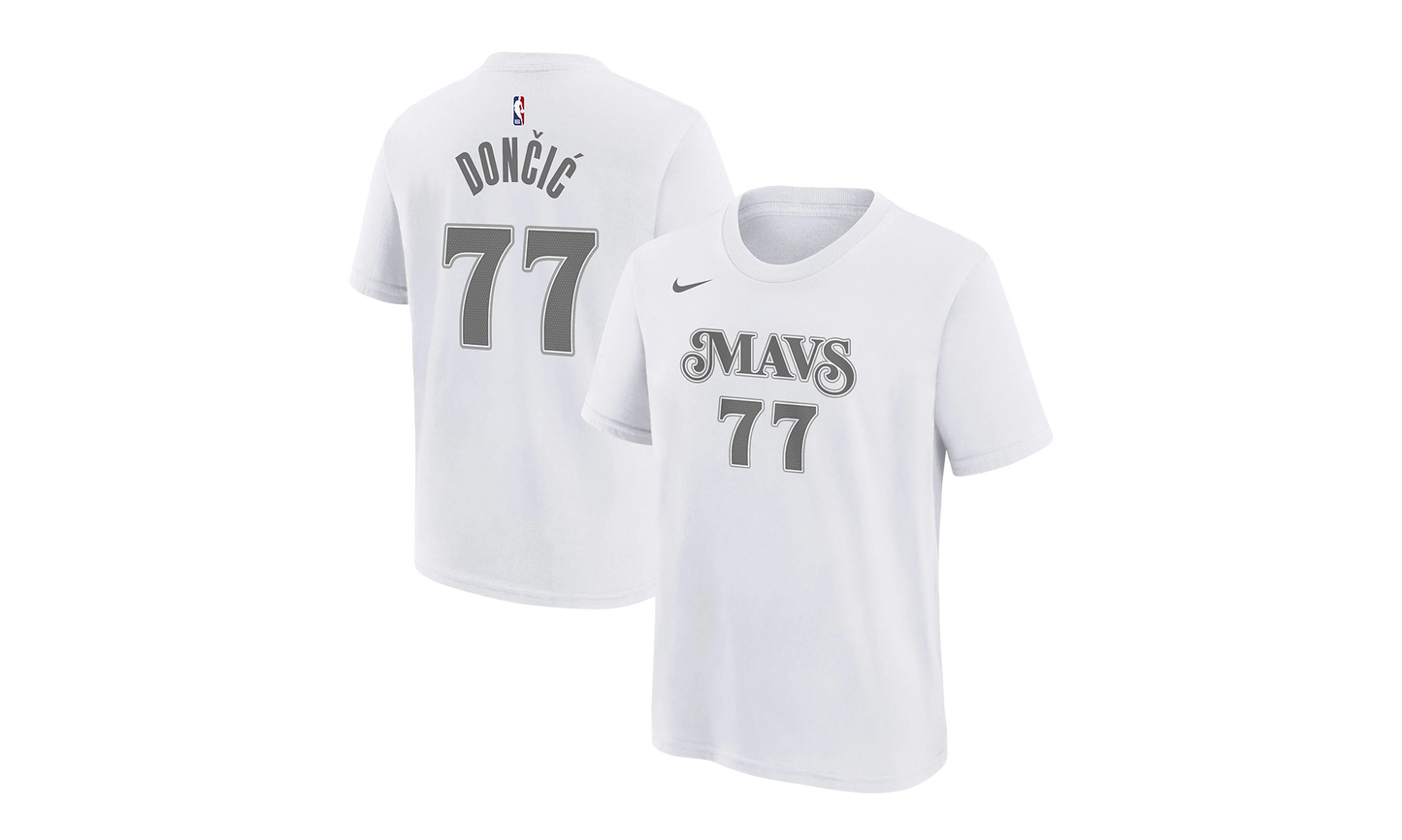 NBA MAVERICKS CITY EDITION ESSENTIAL NAME AND NUMBER LUKA DONI "White"
