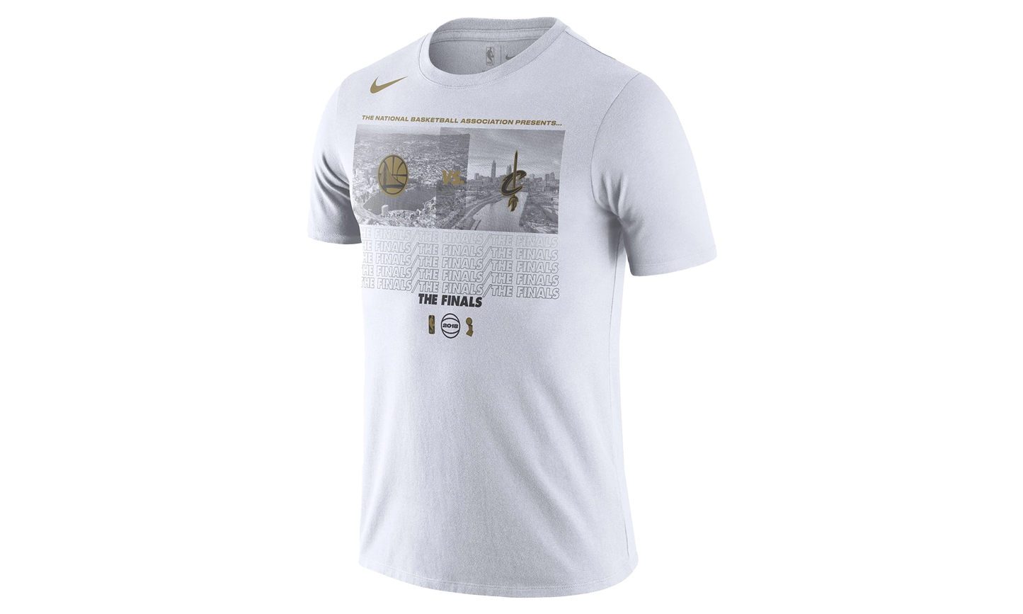 NBA GSW vs. Clev Cavaliers 2018 NBA Finals Bound Dueling Team Matchup T-Shirt WMNS "White"