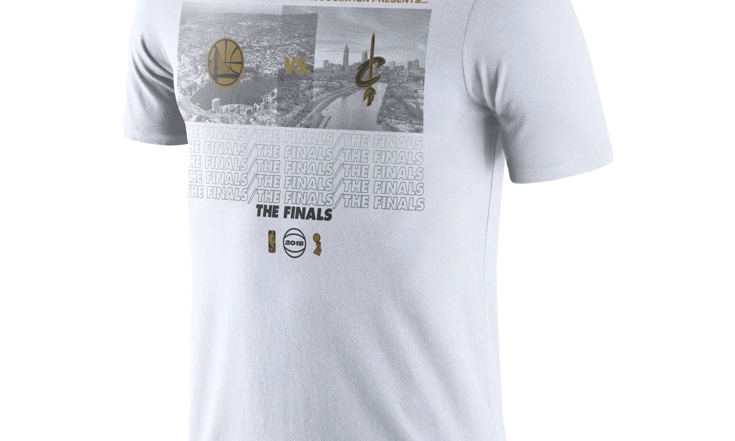 NBA GSW vs. Clev Cavaliers 2018 NBA Finals Bound Dueling Team Matchup T-Shirt WMNS "White"