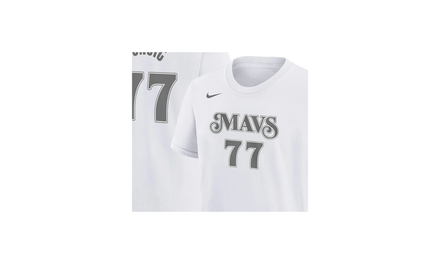 NBA MAVERICKS CITY EDITION ESSENTIAL NAME AND NUMBER LUKA DONI "White"