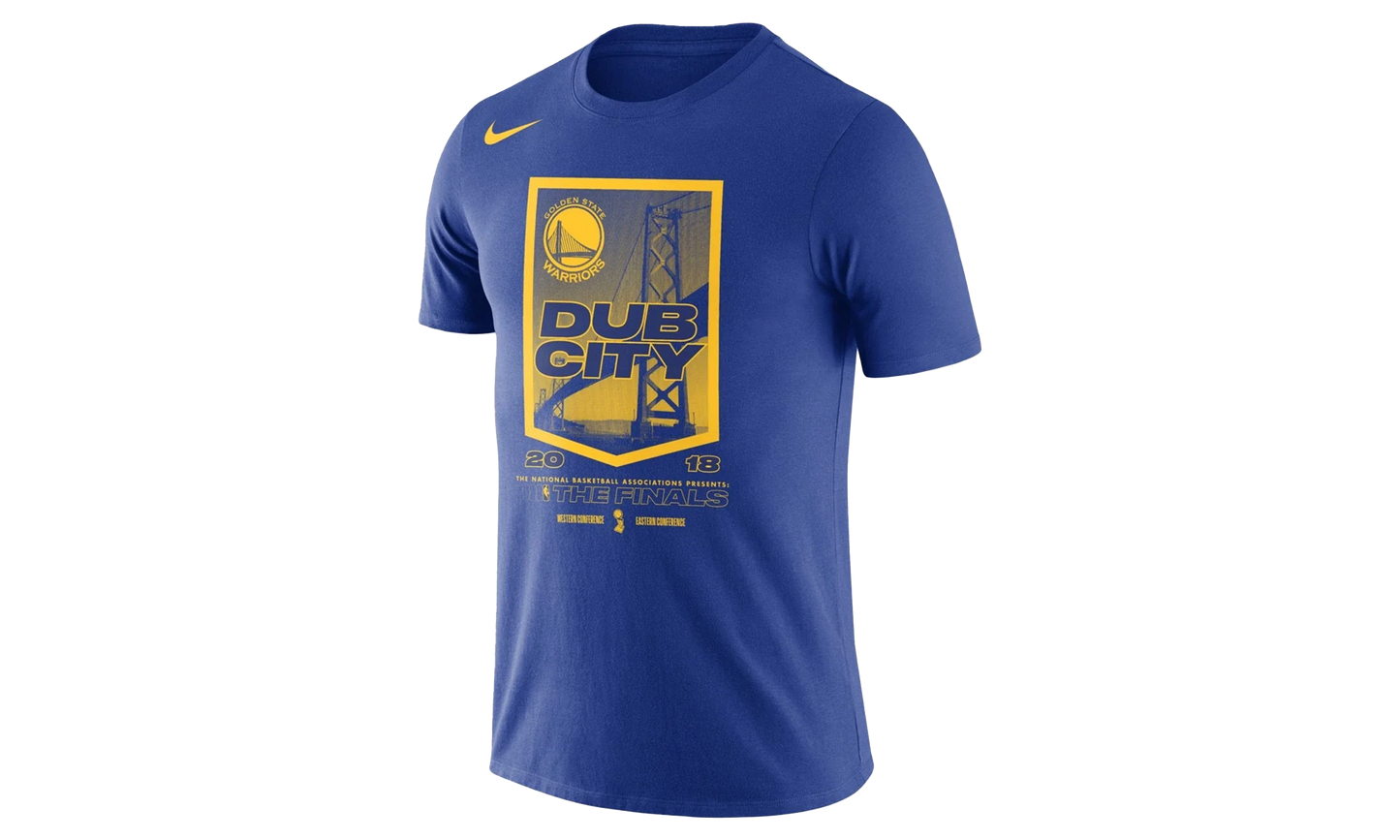 NBA GS WARRIORS 2018 NBA FINALS BOUND CITY DNA COTTON PERFORMANCE T-SHIRT "Blue"