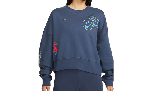 Sportswear Smiley Fleece Sweatshirt "Blue"