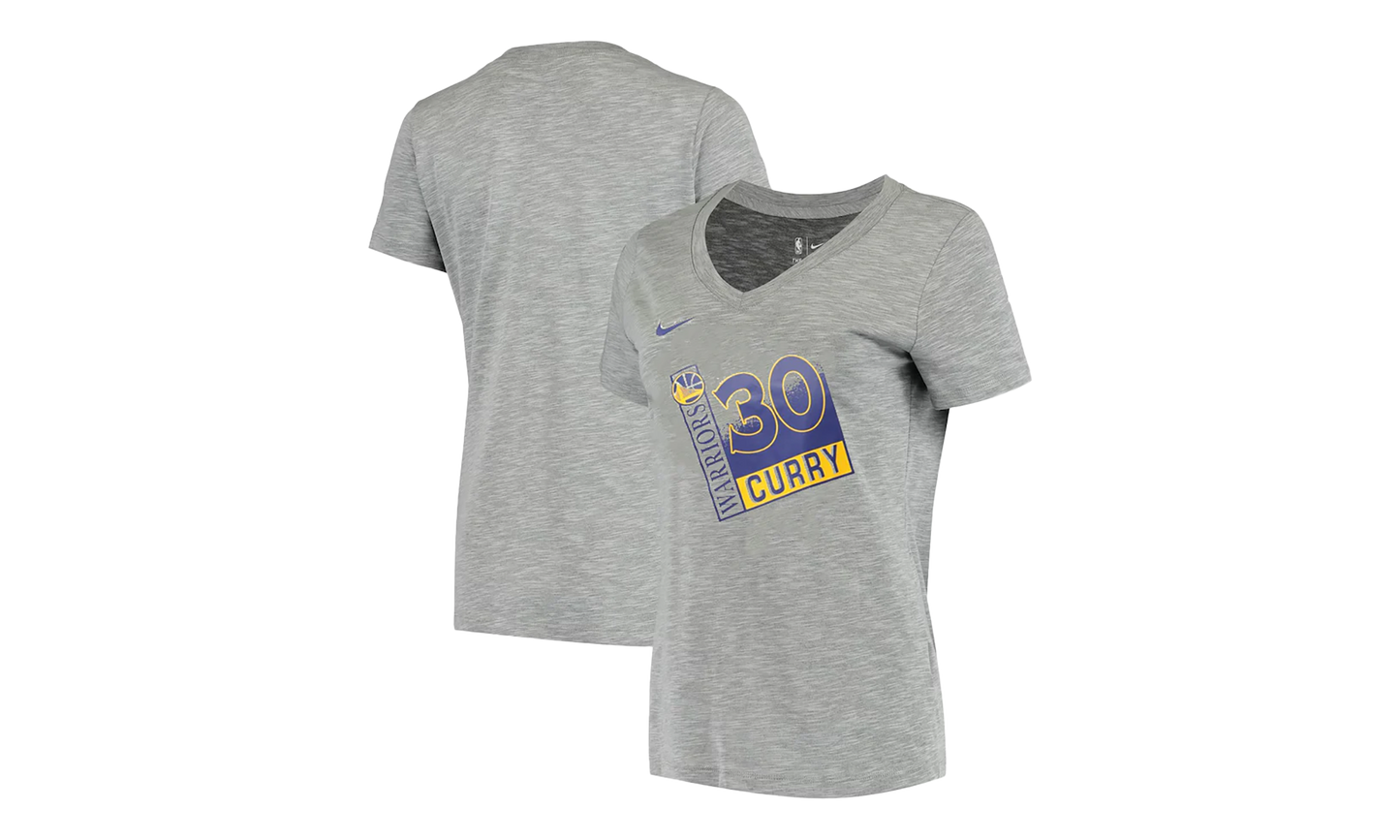 NBA GSW ESteph Curry V Neck T-Shirt WMNS "Gray"
