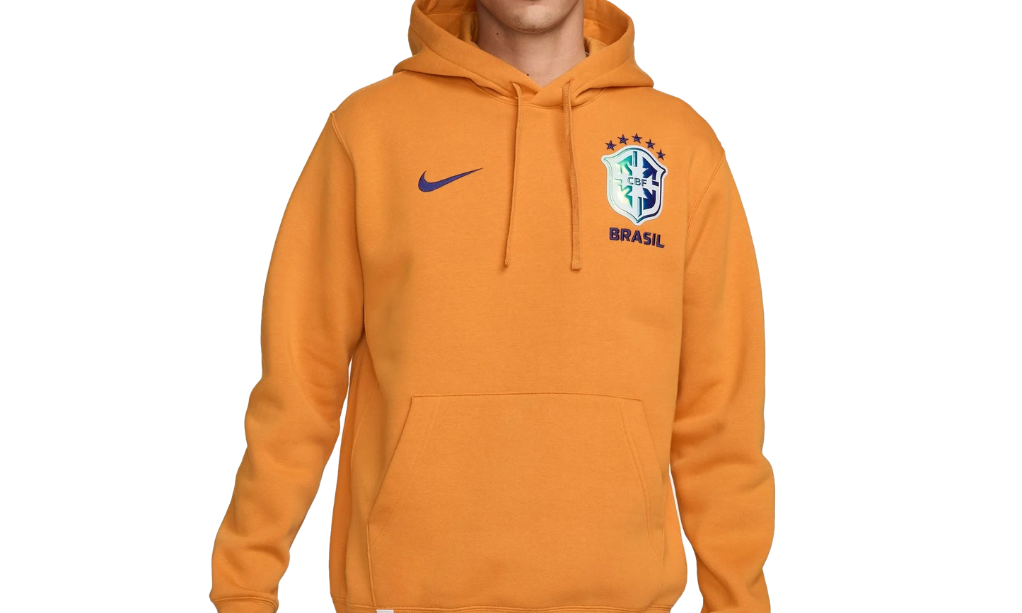 BRAZIL CLUB SOCCER PULLOVER HOODIE "Orange"