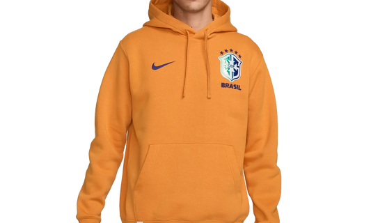 BRAZIL CLUB SOCCER PULLOVER HOODIE "Orange"