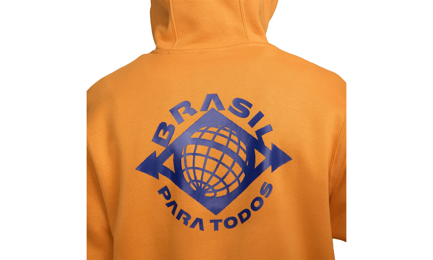 BRAZIL CLUB SOCCER PULLOVER HOODIE "Orange"