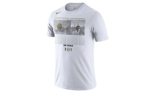 NBA GSW vs. Clev Cavaliers 2018 NBA Finals Bound Dueling Team Matchup T-Shirt WMNS "White"