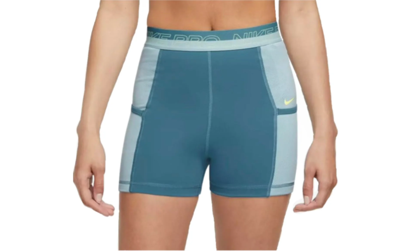 PRO HIGH-WAISTED 3" TRAINING SHORTS WITH POCKETS WMNS "Aqua/White"