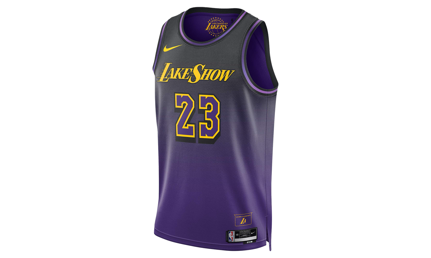 NBA LEBRON JAMES LOS ANGELES LAKERS 2024/25 CITY EDITION SWINGMAN JERSEY "Field Purple"